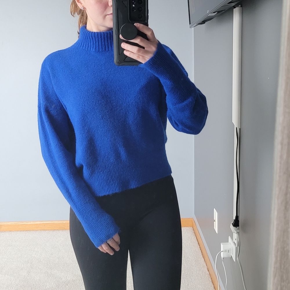 Express Blue Turtleneck Sweater
